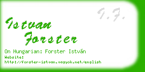 istvan forster business card